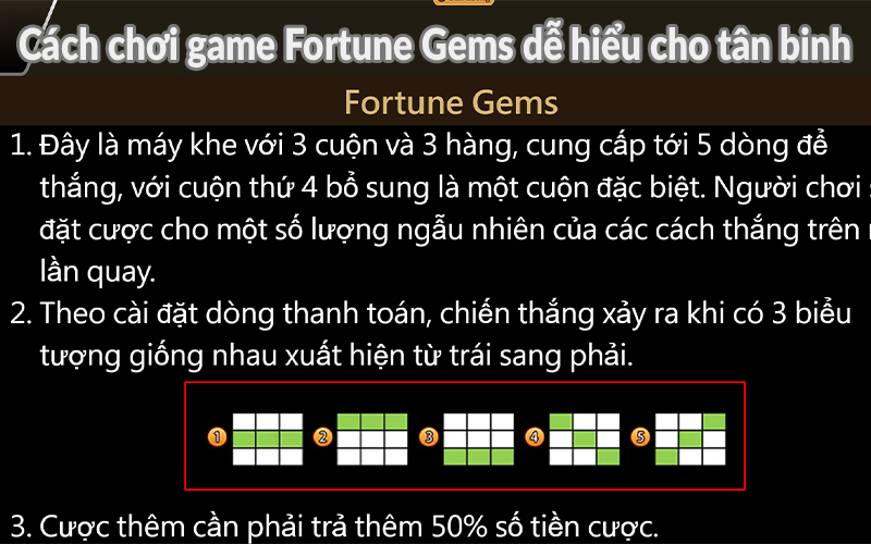 Cách chơi game Fortune Gems dễ hiểu cho tân binh