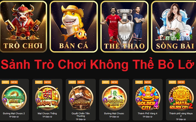 Sảnh Trò Chơi Không Thể Bỏ Lỡ