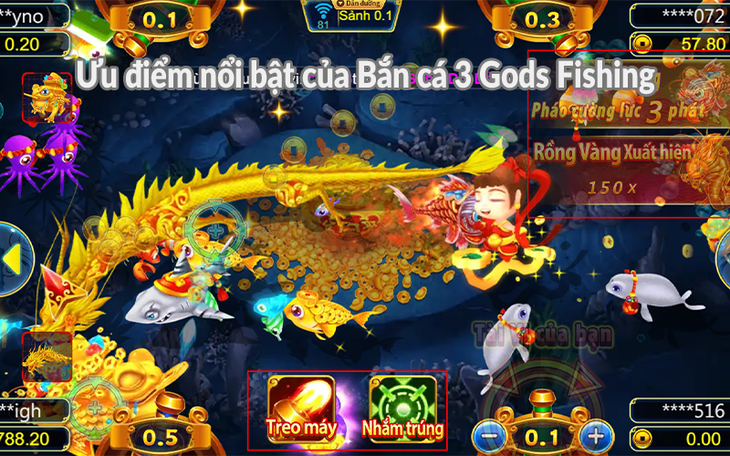 Ưu điểm nổi bật của Bắn cá 3 Gods Fishing